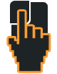 icon of a digitized hand on a computer mouse